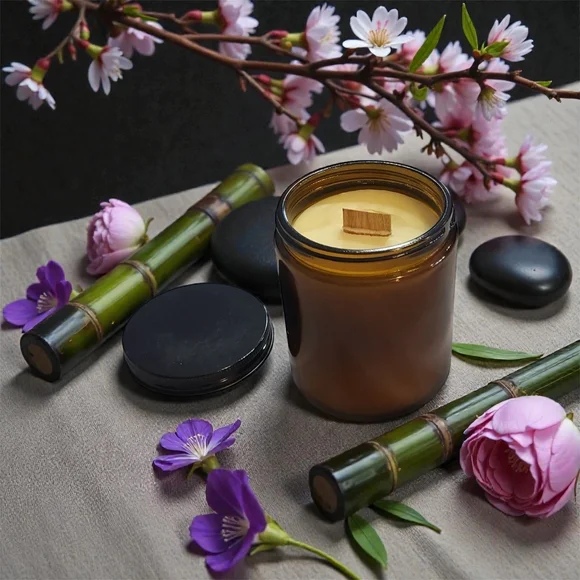 Zenfresh Candle Soy & Beeswax Pure Blend Aromatherapy Orchid & Vine - Picture 3 of 3